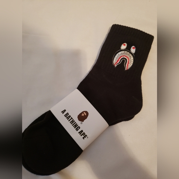 Bape Black Shark Face Casual Socks - Picture 1 of 2